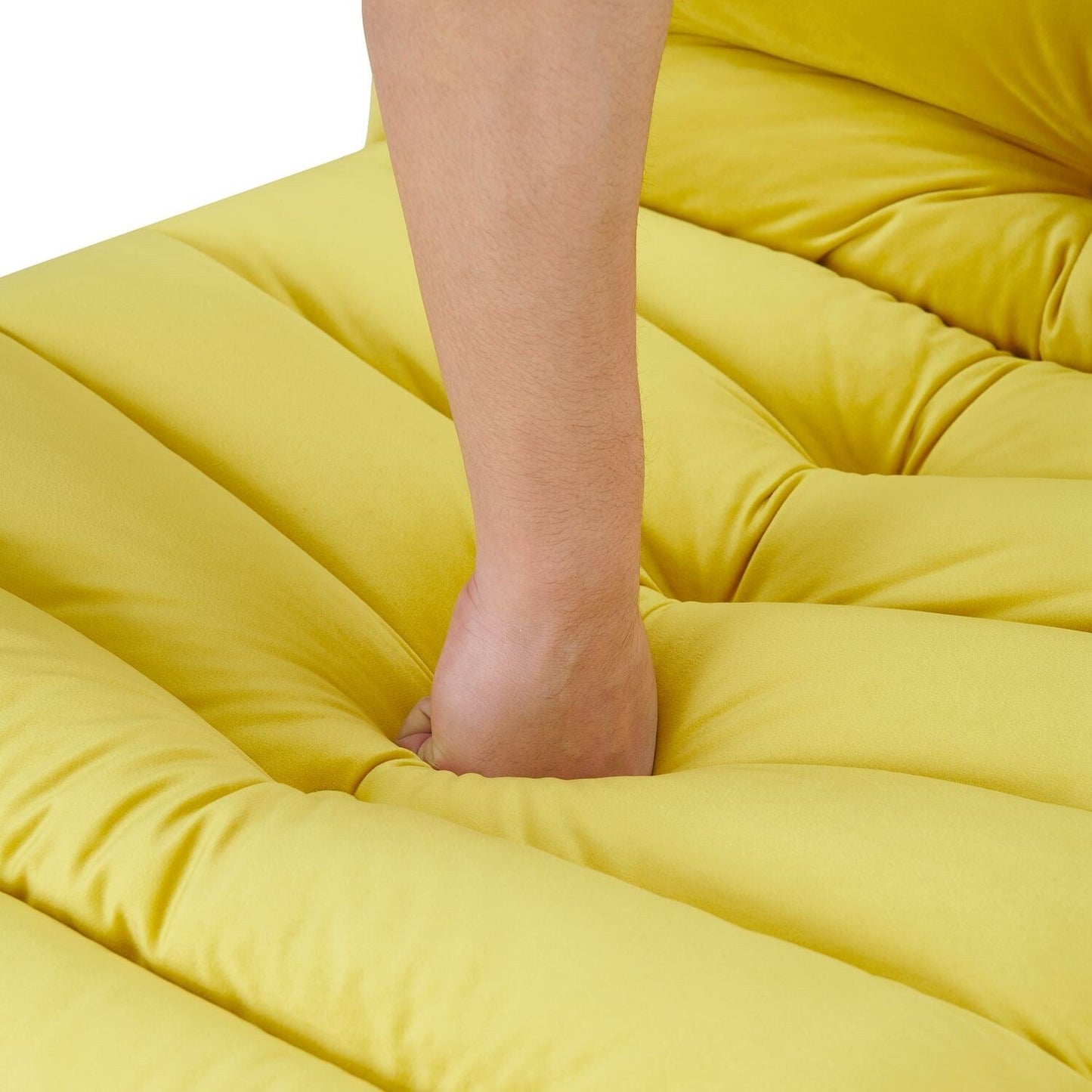 Divano reclinabile moderno in velluto senza braccioli con tasca laterale e funzione di reclinazione manuale per piccoli spazi