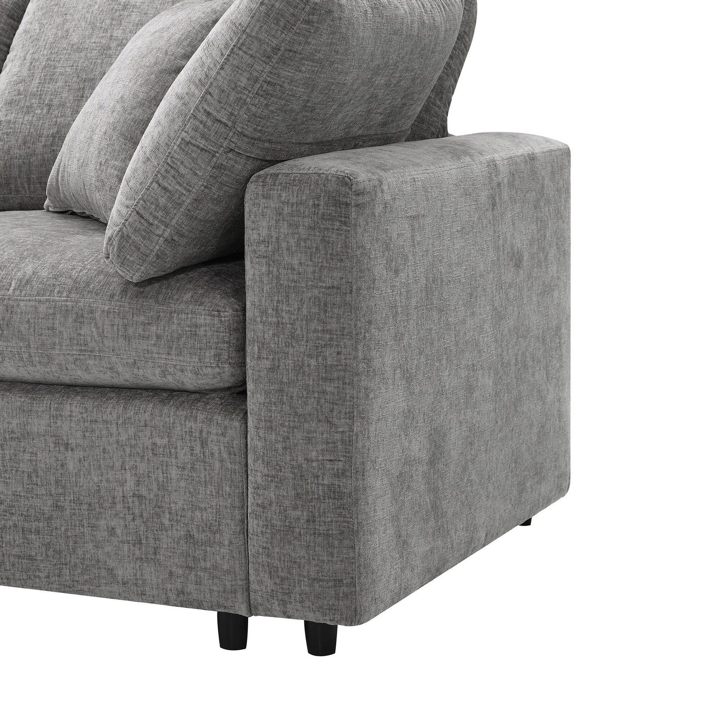 Divano letto modulare Cloud, set di divani componibili in ciniglia con pouf, combinazione libera, divano letto trasformabile a forma di U