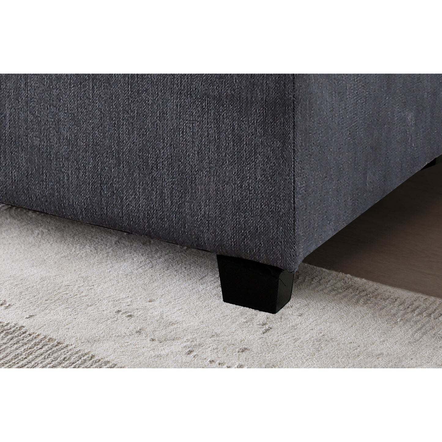 Divano componibile modulare a L in lino con pouf reversibile, morbidi cuscini in piuma d'anatra, perfetto per soggiorno o ufficio