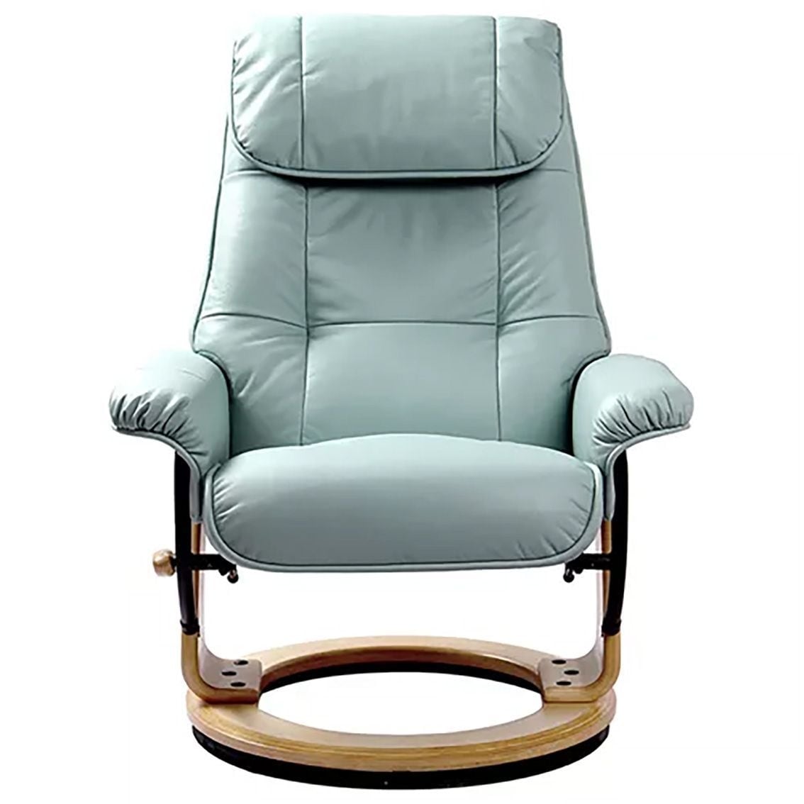 Poltrona reclinabile girevole in pelle Muscat 360 con pouf