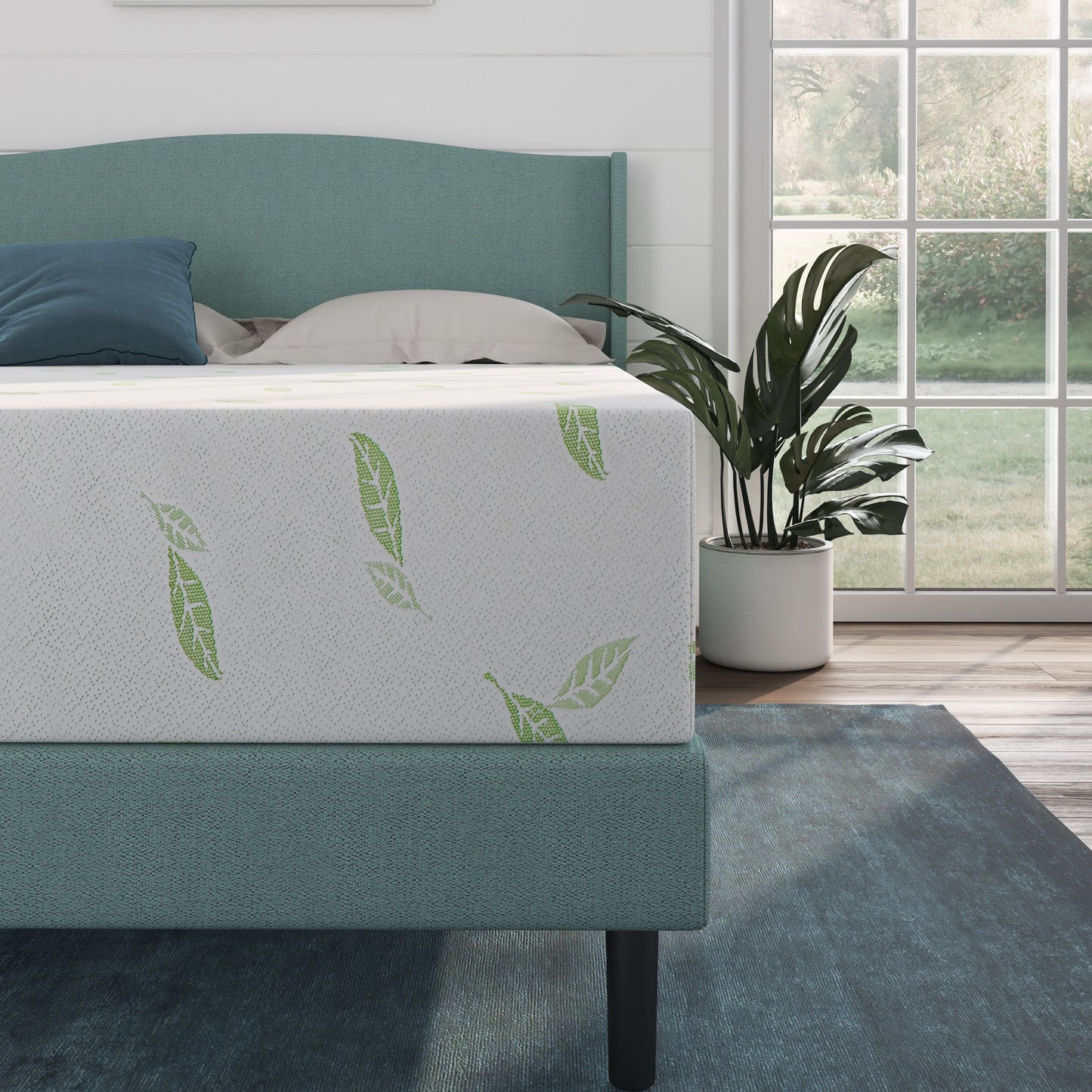 Materasso in memory foam al tè verde NapQueen Anula 10, letto in scatola