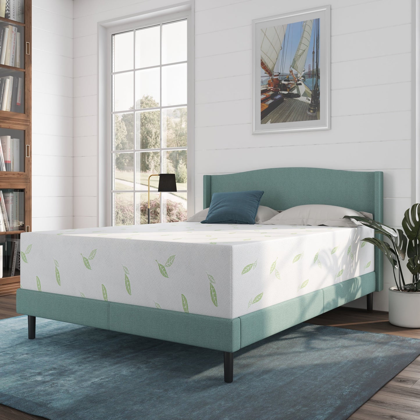 Materasso in memory foam NapQueen Anula 12 al tè verde, letto in scatola