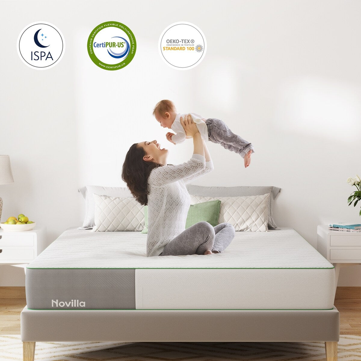 Materasso in memory foam Novilla da 10 pollici con gel rinfrescante di medie dimensioni in una scatola