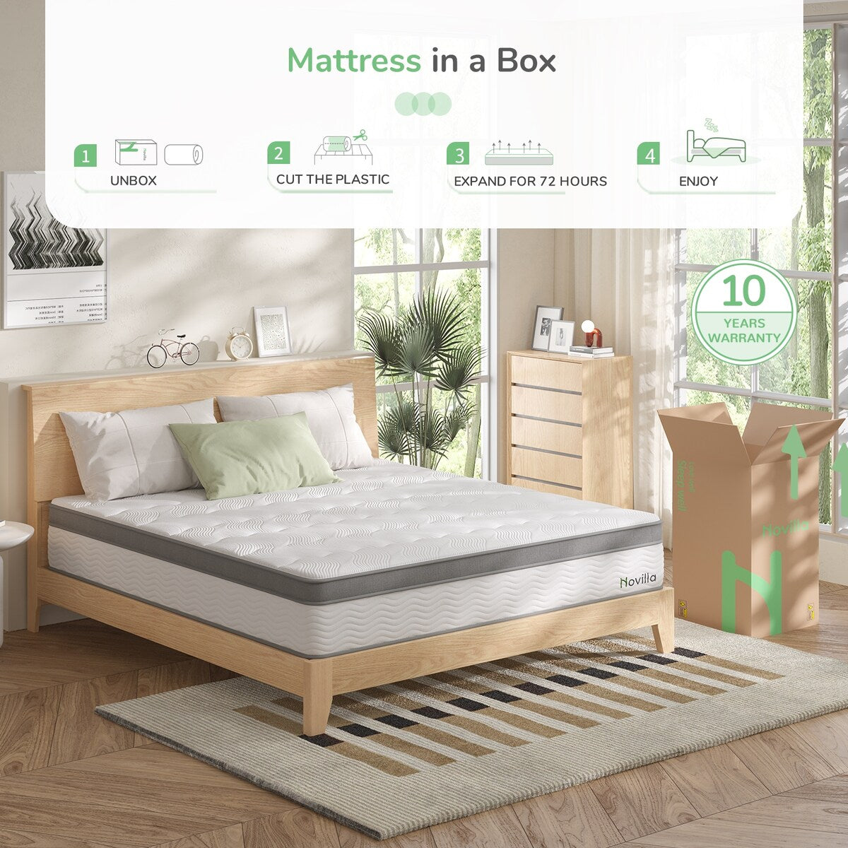 Materasso ibrido in memory foam Novilla Comfort Cool Gel da 12 pollici