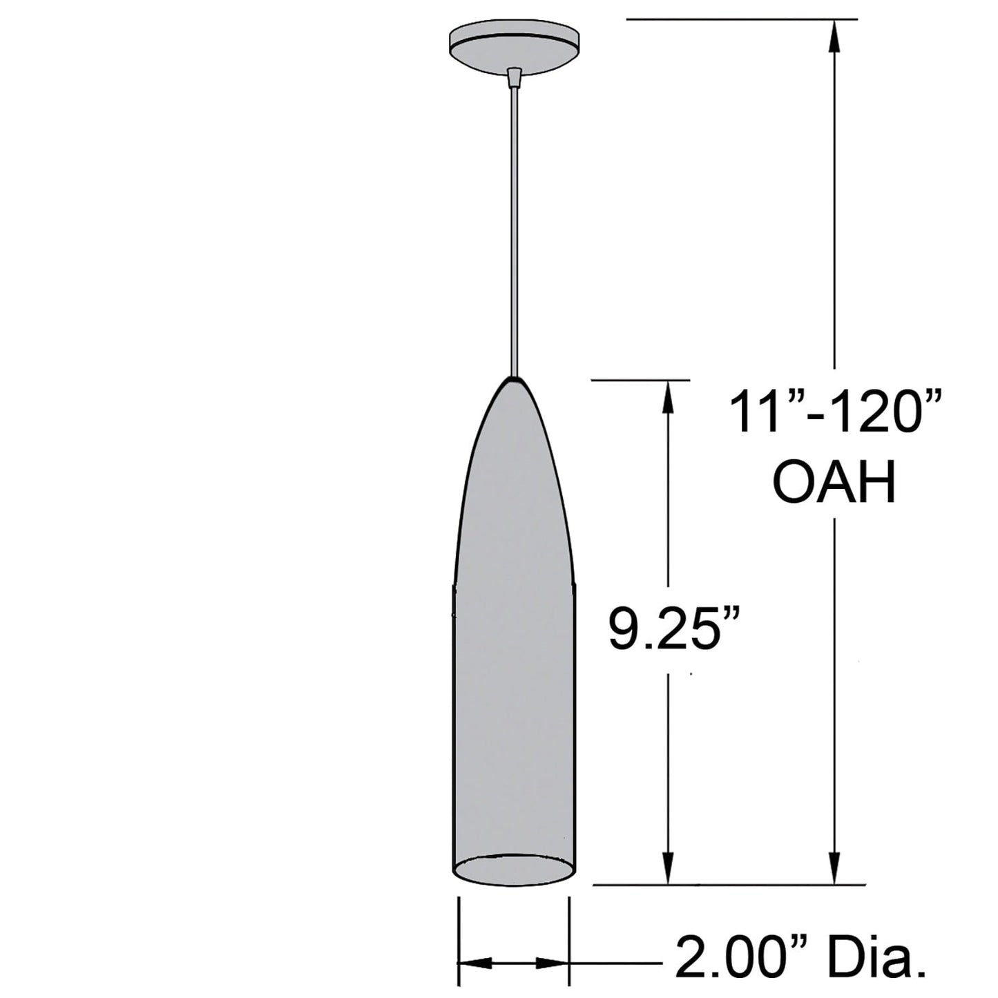 Lampada a sospensione Odyssey LED Bullet spazzolata