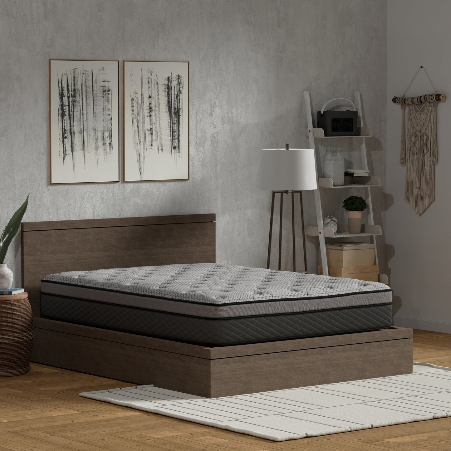 Materasso Omne Sleep Hybrid da 12 pollici, rigidità media, con molle insacchettate