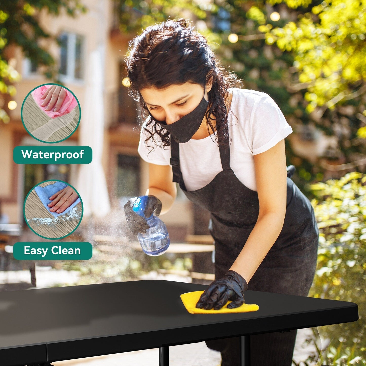 Set da pranzo per picnic all'aperto da 8 persone, 6 piedi