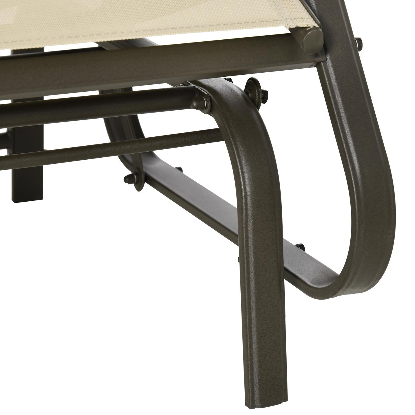 Outsunny Set di 3 sedie da esterno con struttura in acciaio, tavolo con piano in vetro temperato per patio, giardino, cortile, prato