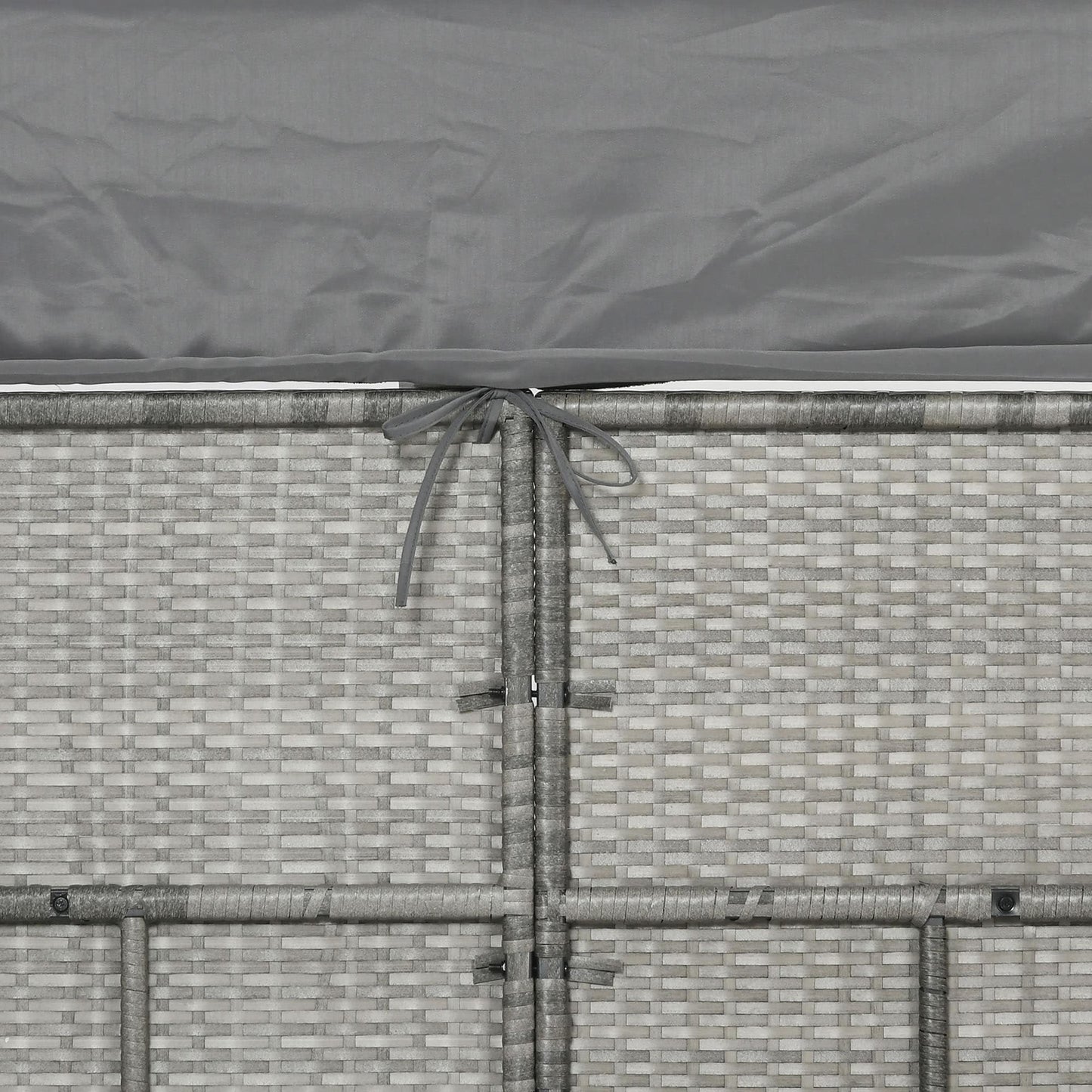 Set di mobili da giardino Outsunny da 4 pezzi con cuscini, divano letto in rattan PE con baldacchino retrattile, set di divani componibili per esterni