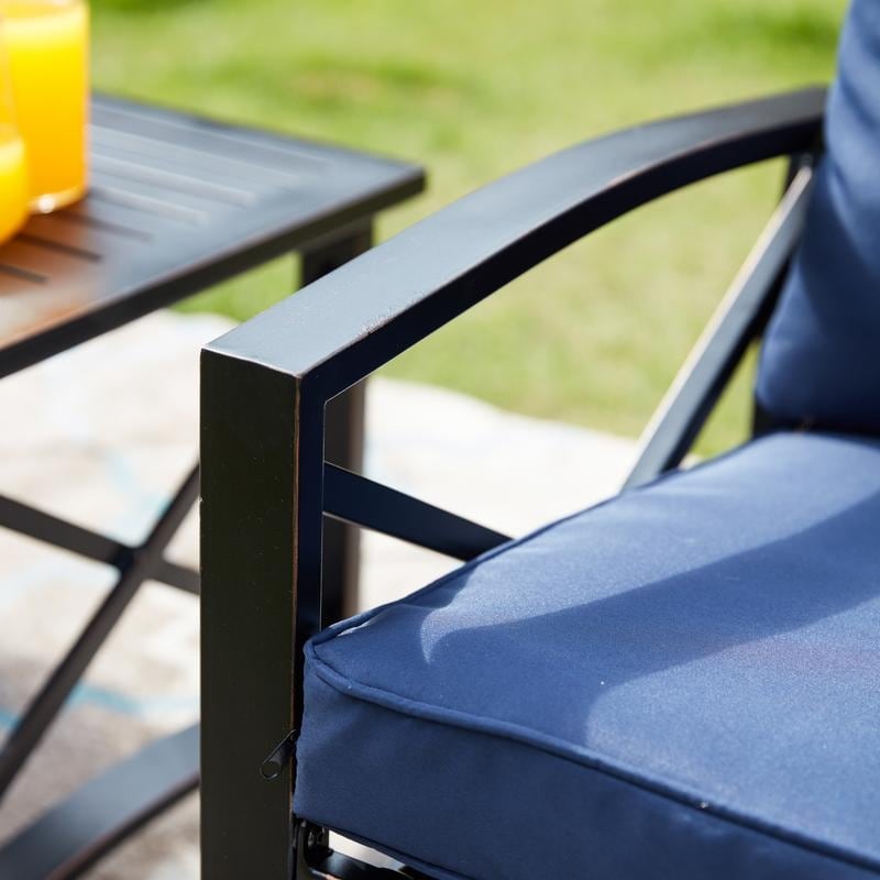 Patio Festival - Set da conversazione in metallo per esterni, 3 pezzi