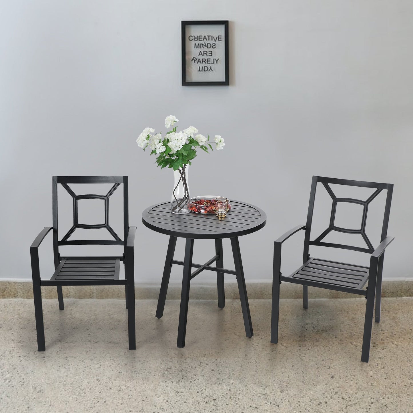 MAISON ARTS Patio Bistro Set da pranzo da 3 pezzi