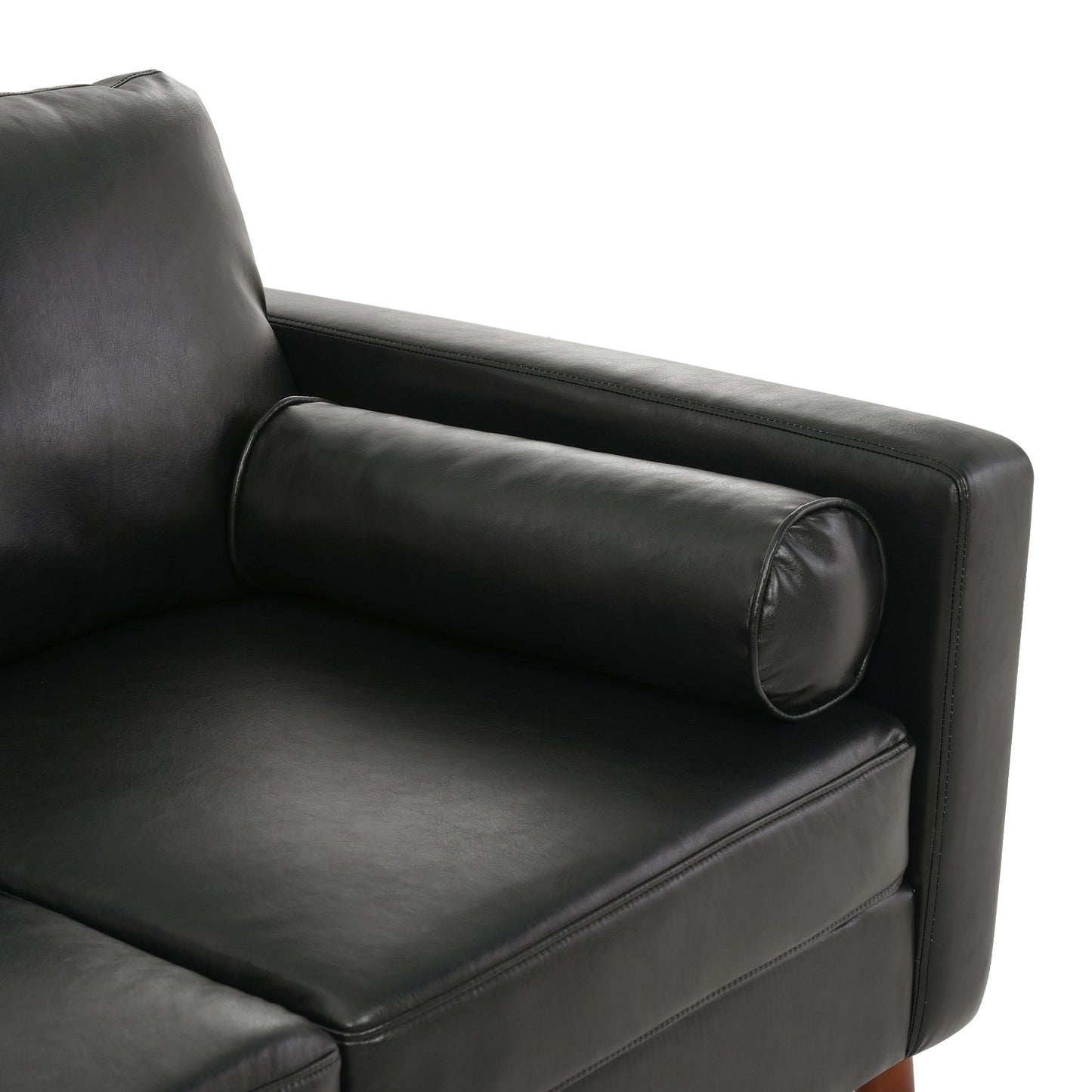 Divano 3 posti in PU con struttura in ferro e legno