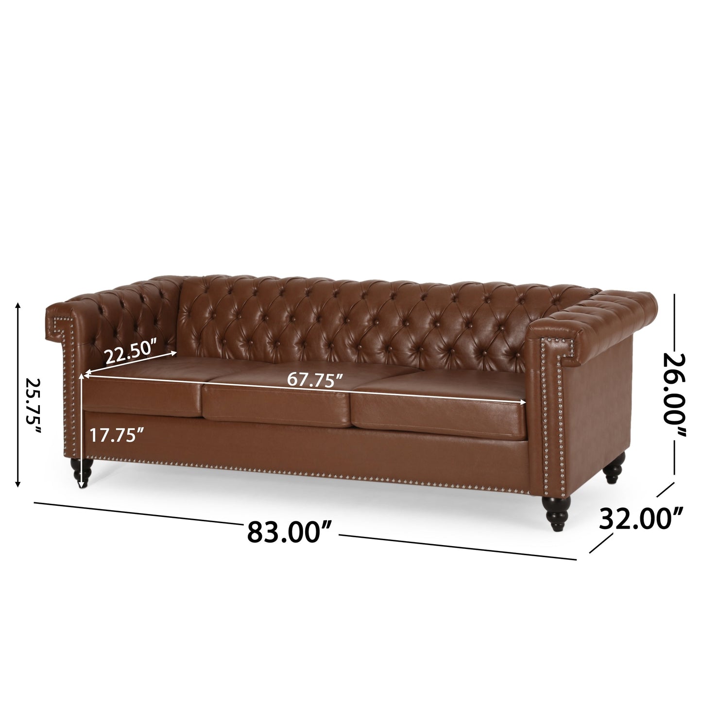 Divano capitonné Parkhurst Chesterfield a 3 posti di Christopher Knight Home