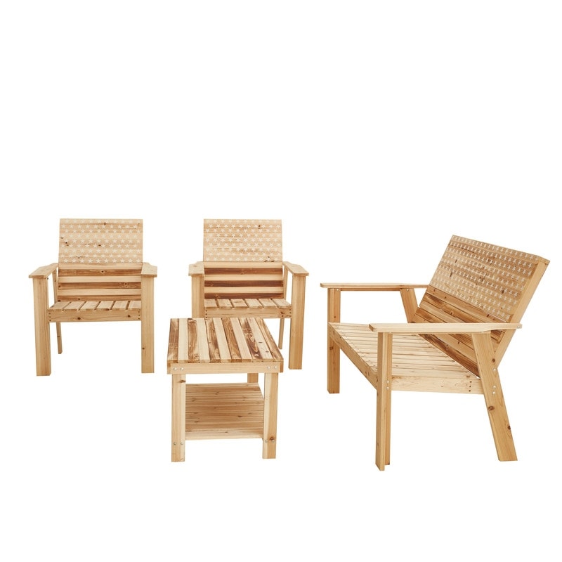 Patio Festival Stars & Stripes Wood - Gruppo di posti a sedere per 4 persone