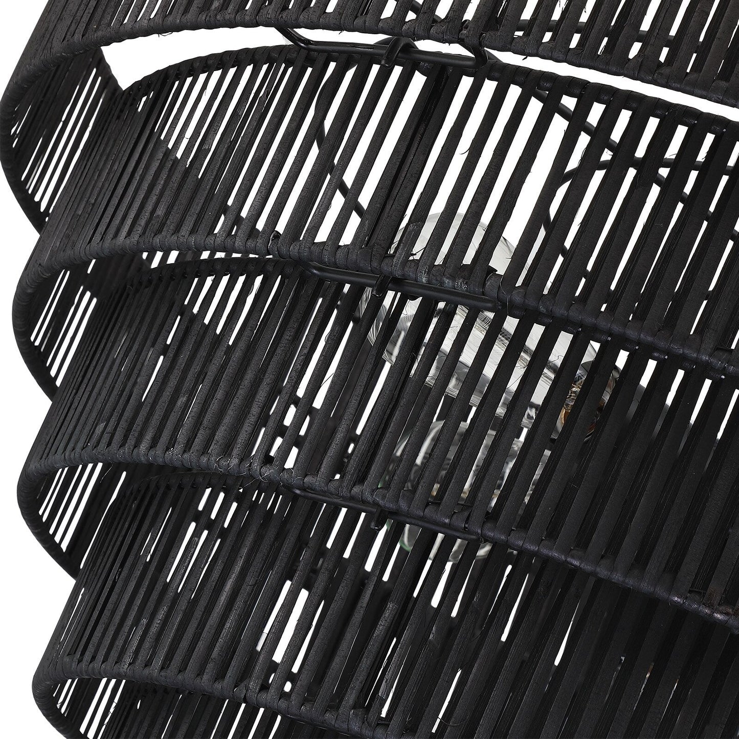 Lampadario moderno bohémien Piersan a 5 luci con paralume in rattan a più livelli - 26 pollici di larghezza