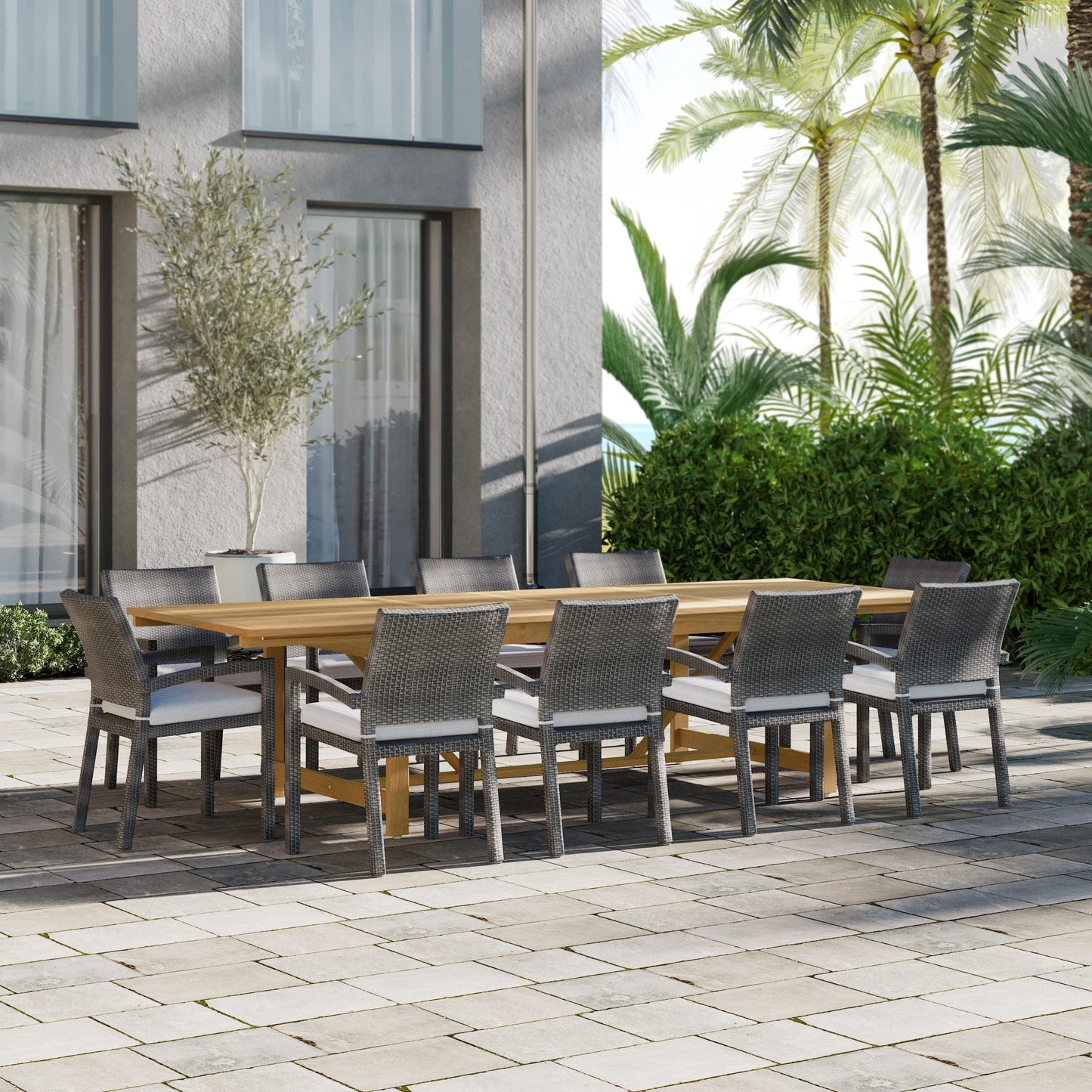 Set da pranzo per esterni in legno certificato FSC Amazonia Camille