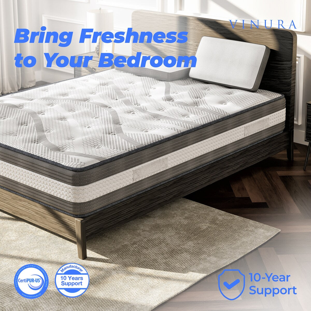 Materasso Queen Size con tessuto bianco - Memory Foam 12 pollici