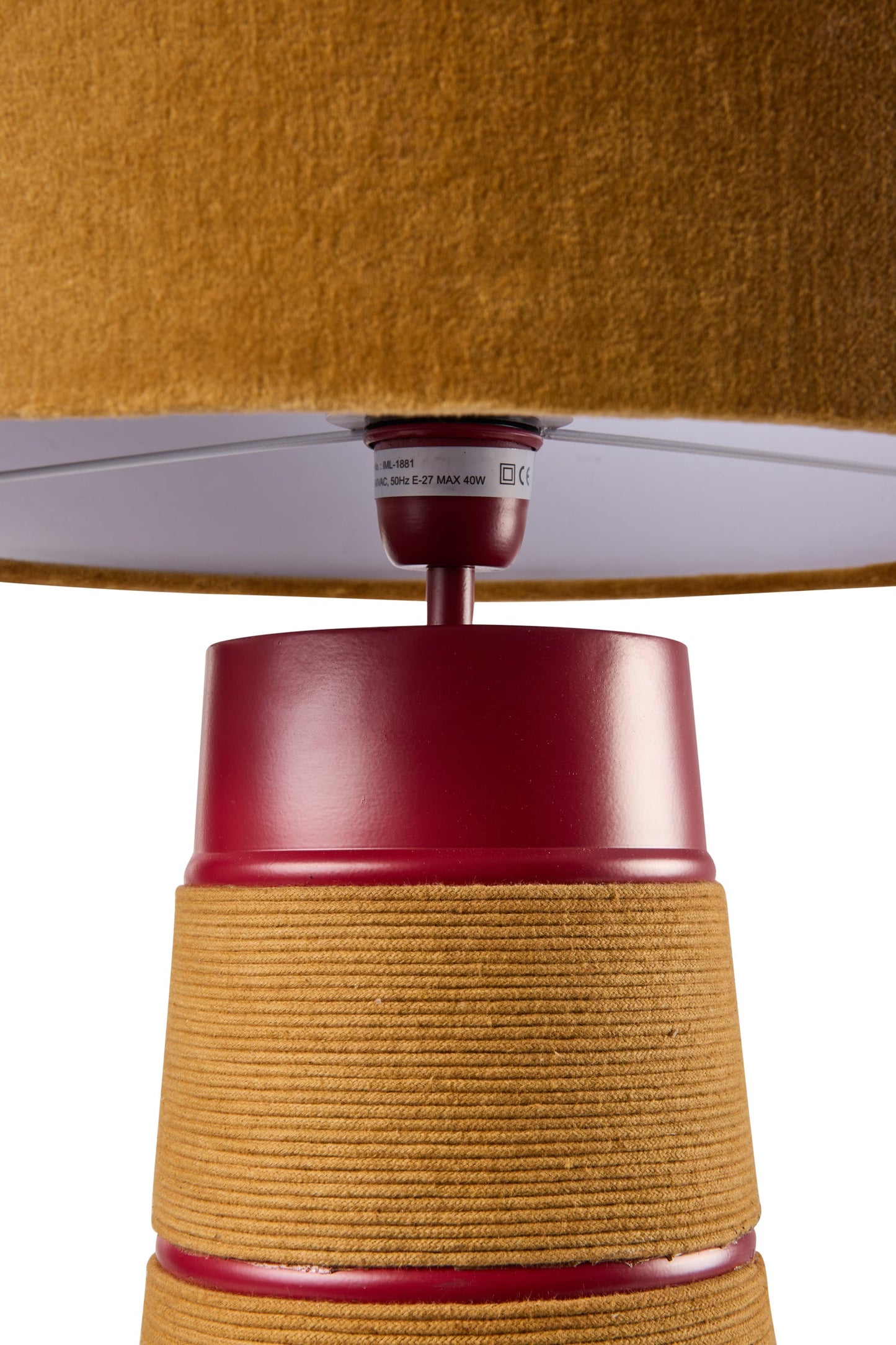 Paramount - Lampada Da Tavolo Velluto Sintetico Rossa