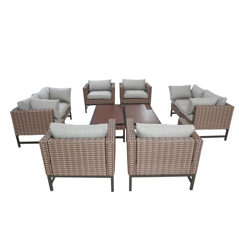 Patio Festival Set da conversazione per esterni ad angolo retto da 10 pezzi