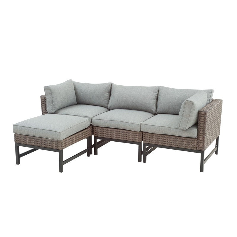 Patio Festival - Set da conversazione per esterni ad angolo retto da 5 pezzi