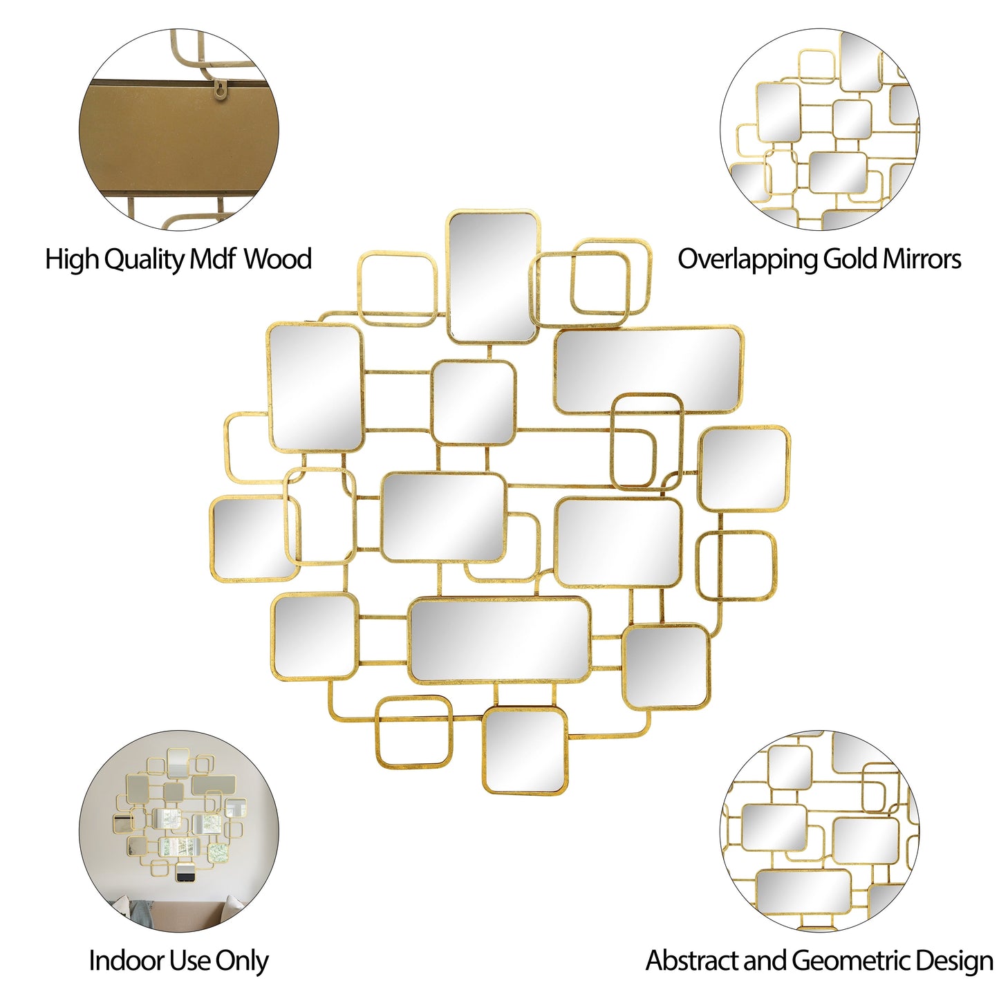 Decorazione da parete con specchio moderno e glamour di Sagebrook Home