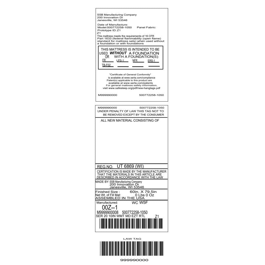 Materasso in memory foam Serta SleepToGo 10 Cooling Gel in scatola