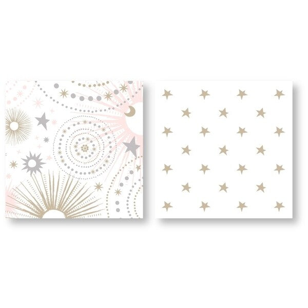Set di 5 trapunte per bambine della collezione Celestial Star and Moon di Sweet Jojo Designs, rosa cipria, oro e grigio