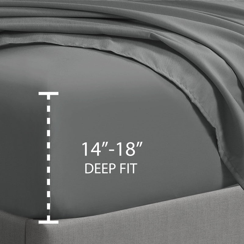 Lenzuolo con angoli singolo Swift Home in microfibra spazzolata doppia da 16 pollici con tasca profonda