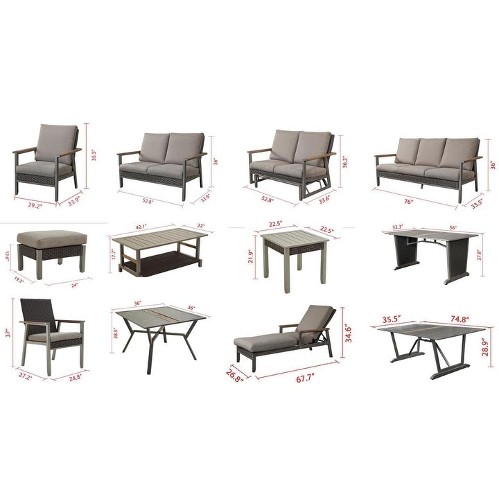 Set da conversazione per esterni da 6 pezzi con trasferimento termico