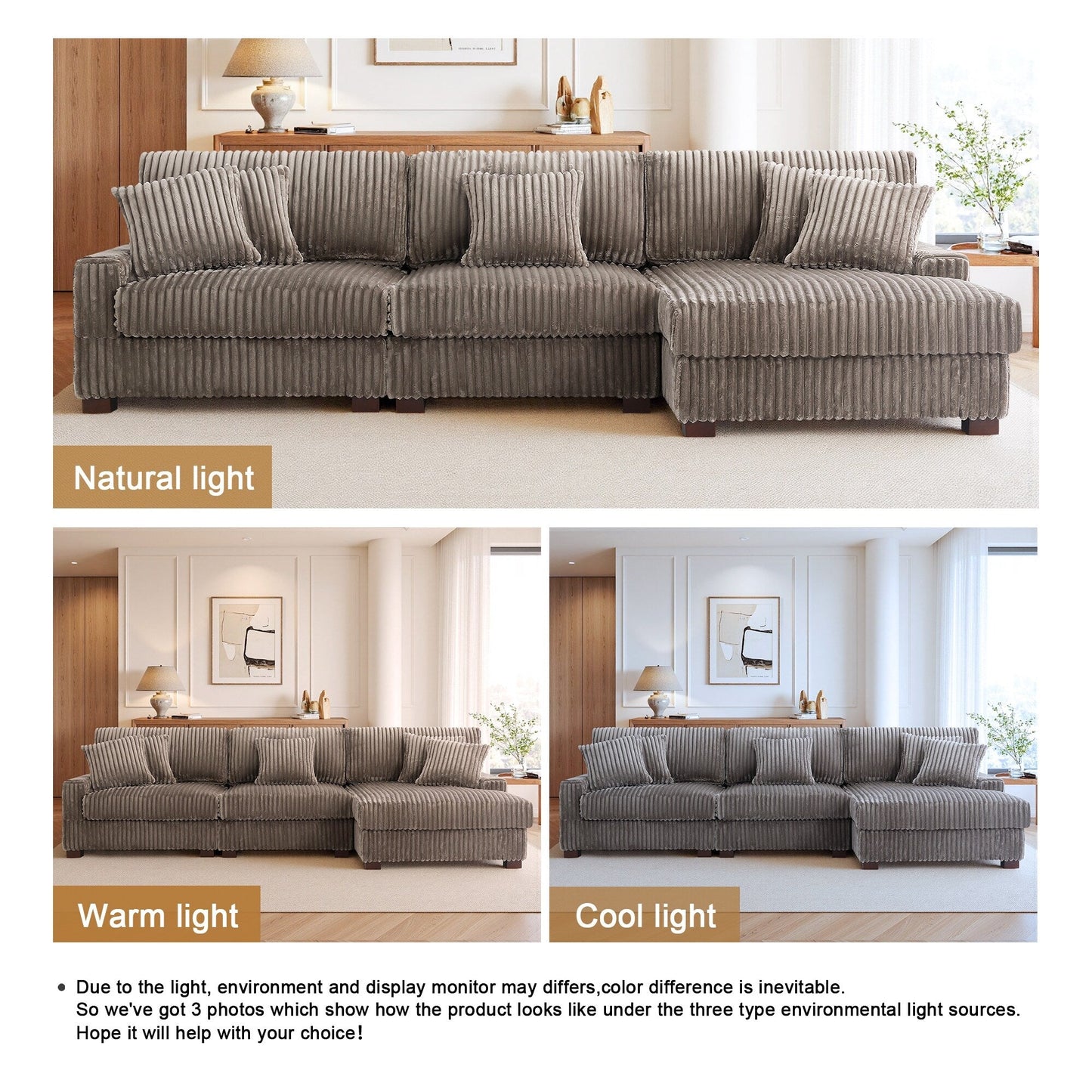 Divano modulare a L imbottito in velluto di peluche UIXE