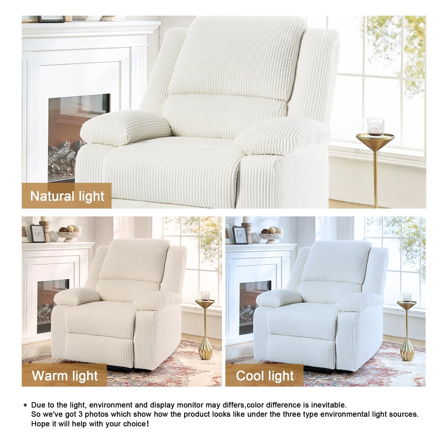 Poltrona reclinabile manuale con schienale a spinta imbottita in pelle vegana