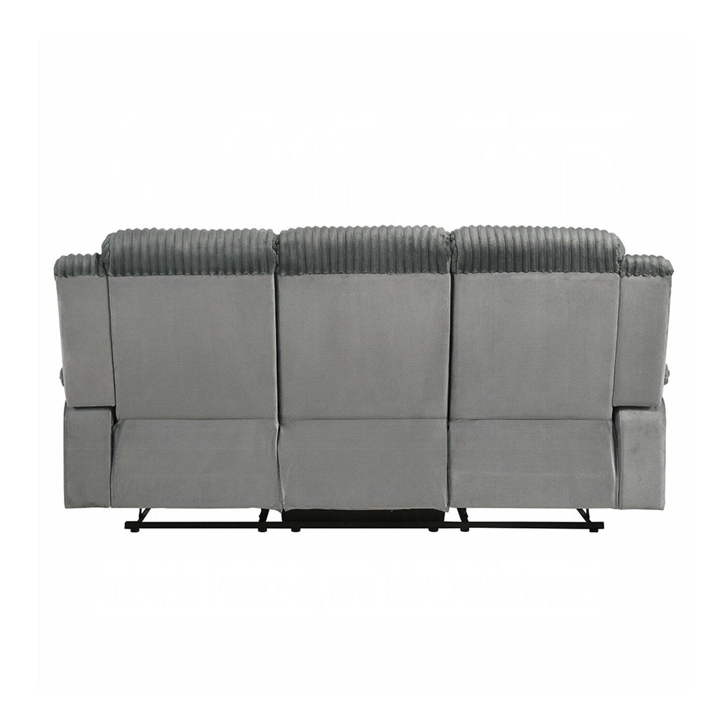 Divano imbottito con movimento manuale e bracciolo con cuscino superiore in grigio