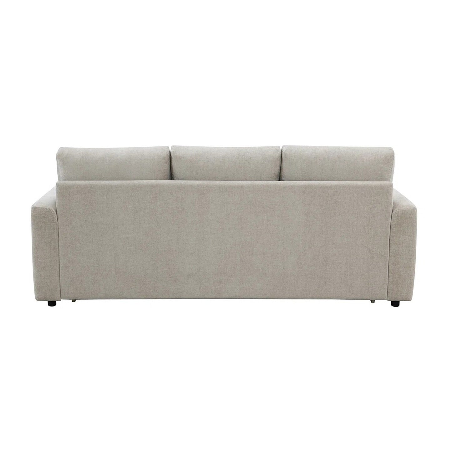 Divano imbottito con letto estraibile in beige