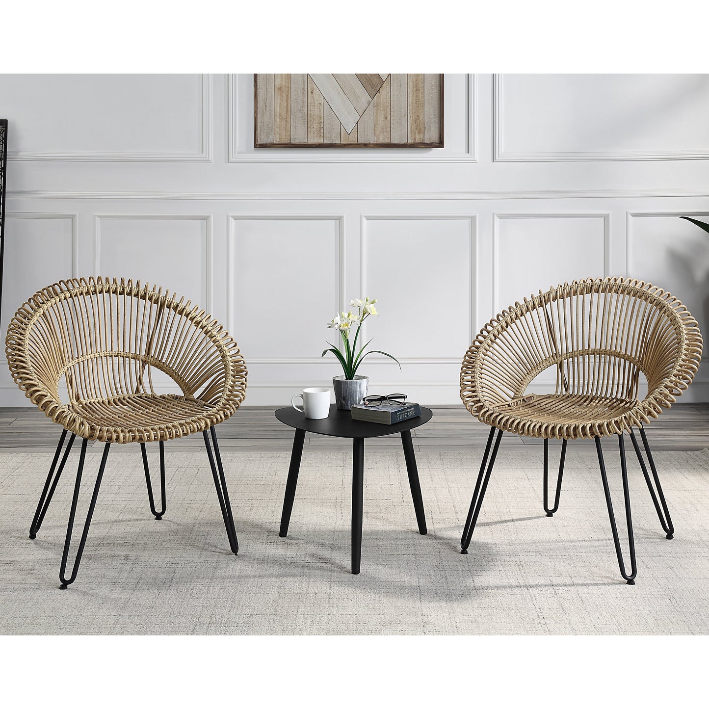 Set da bistrot per esterni in alluminio Voit Transitional da 3 pezzi di Furniture of America