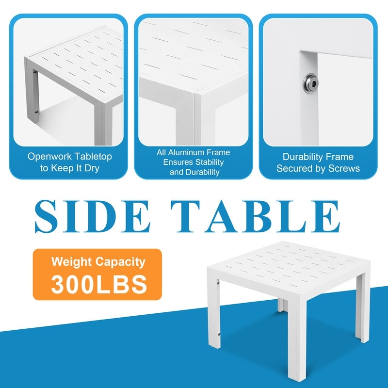 Set di divani componibili moderni per patio in alluminio bianco FINCATI con cuscino