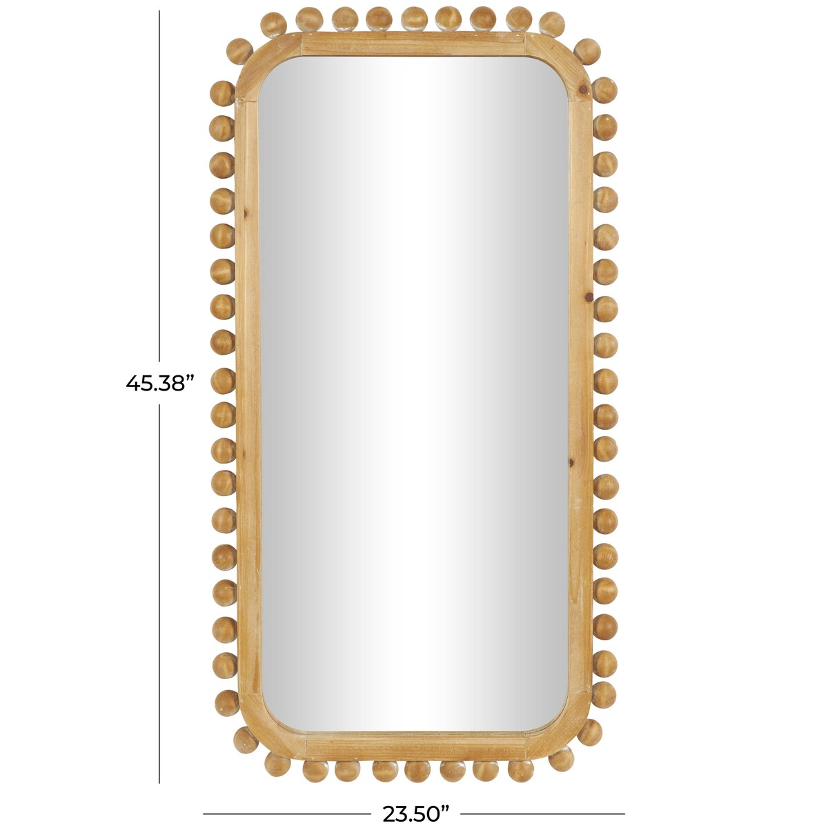 Specchio da parete in legno con cornice perlinata - Marrone - Roche River Decor