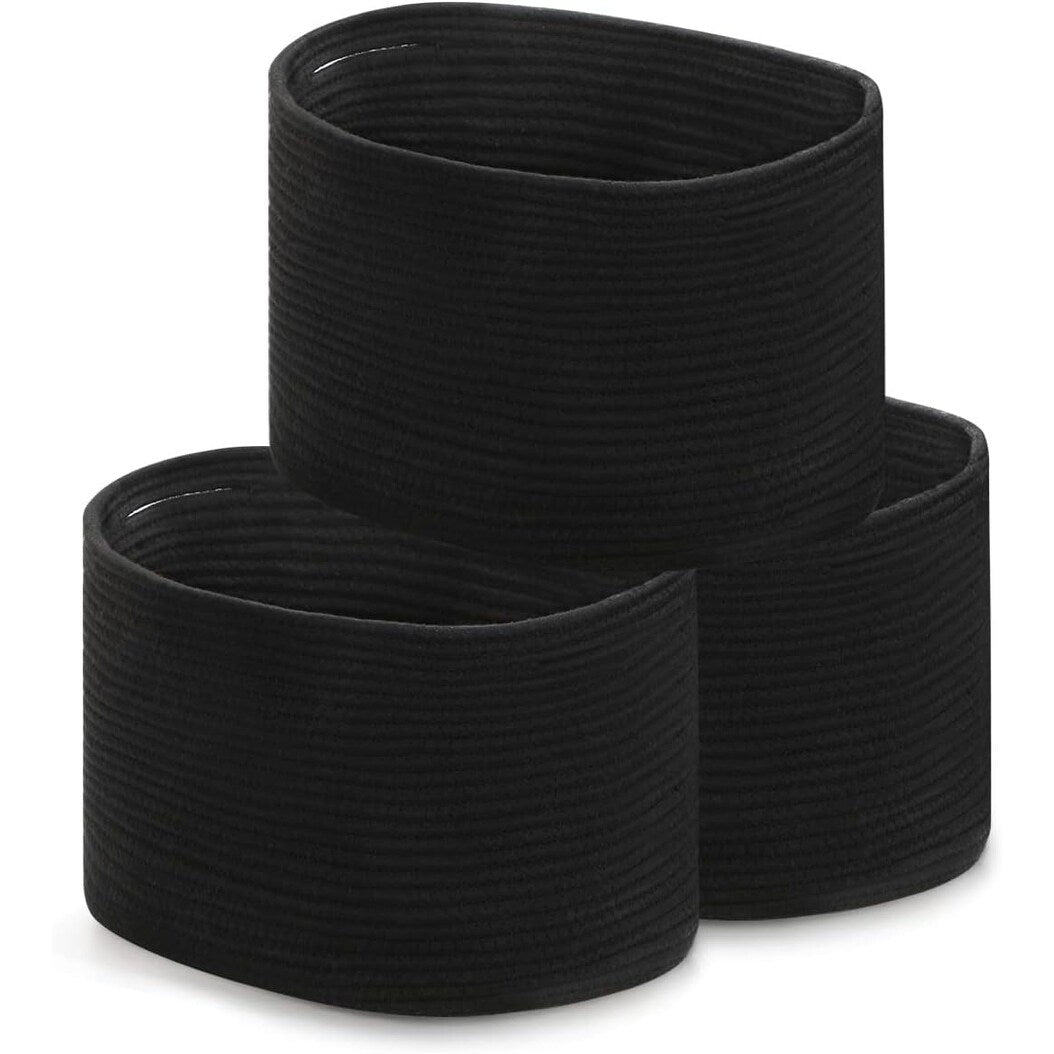 Cestini intrecciati per riporre oggetti, set da 3