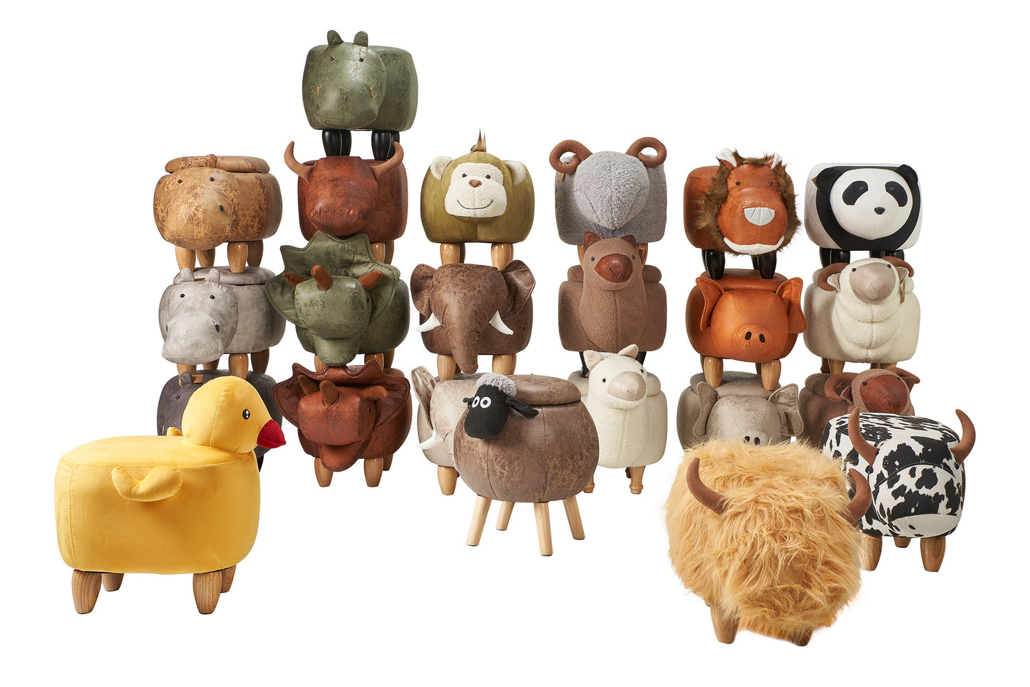 Pouf Imbottito Pelliccia - Mucca