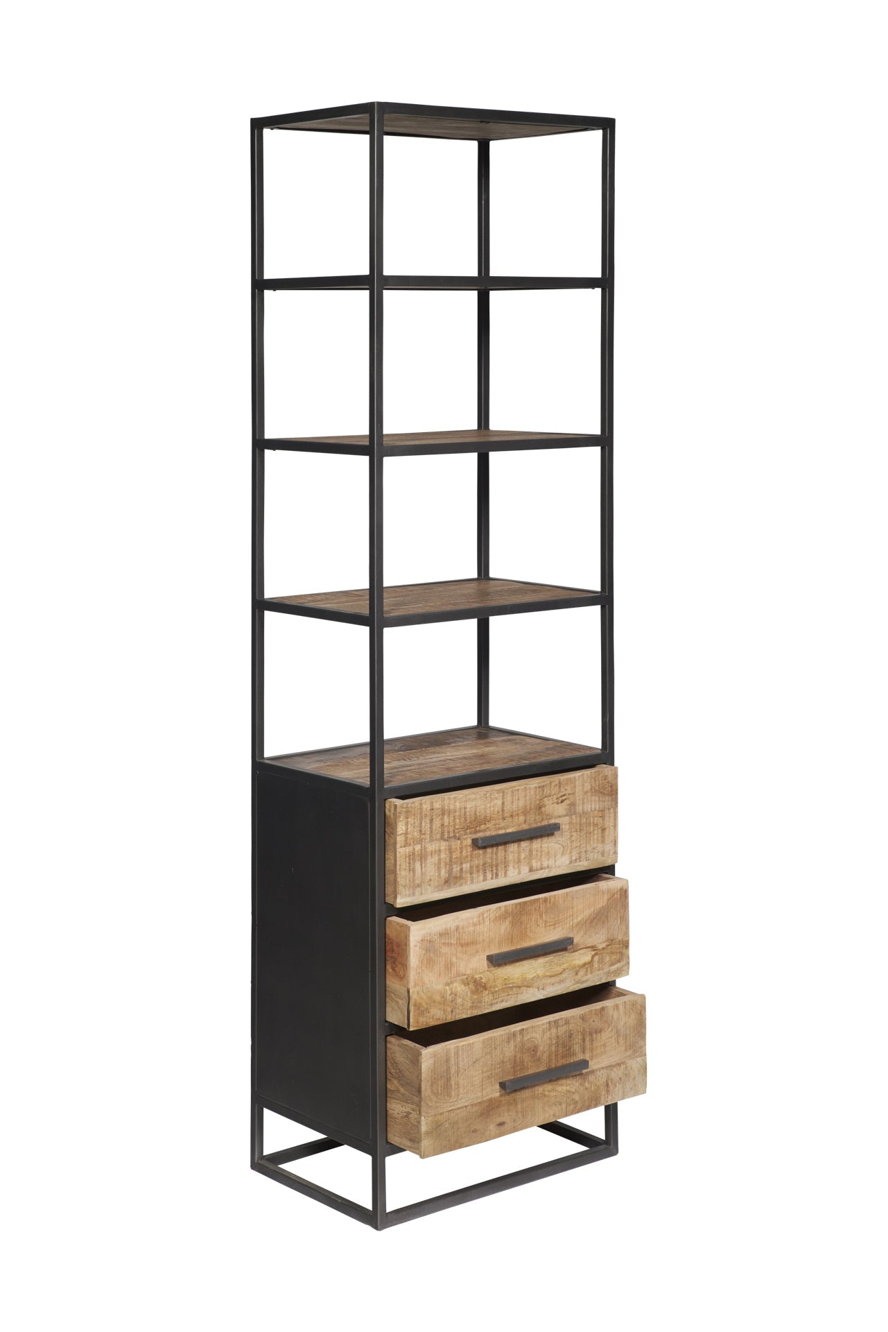 Libreria 3 cassetti in legno e metallo