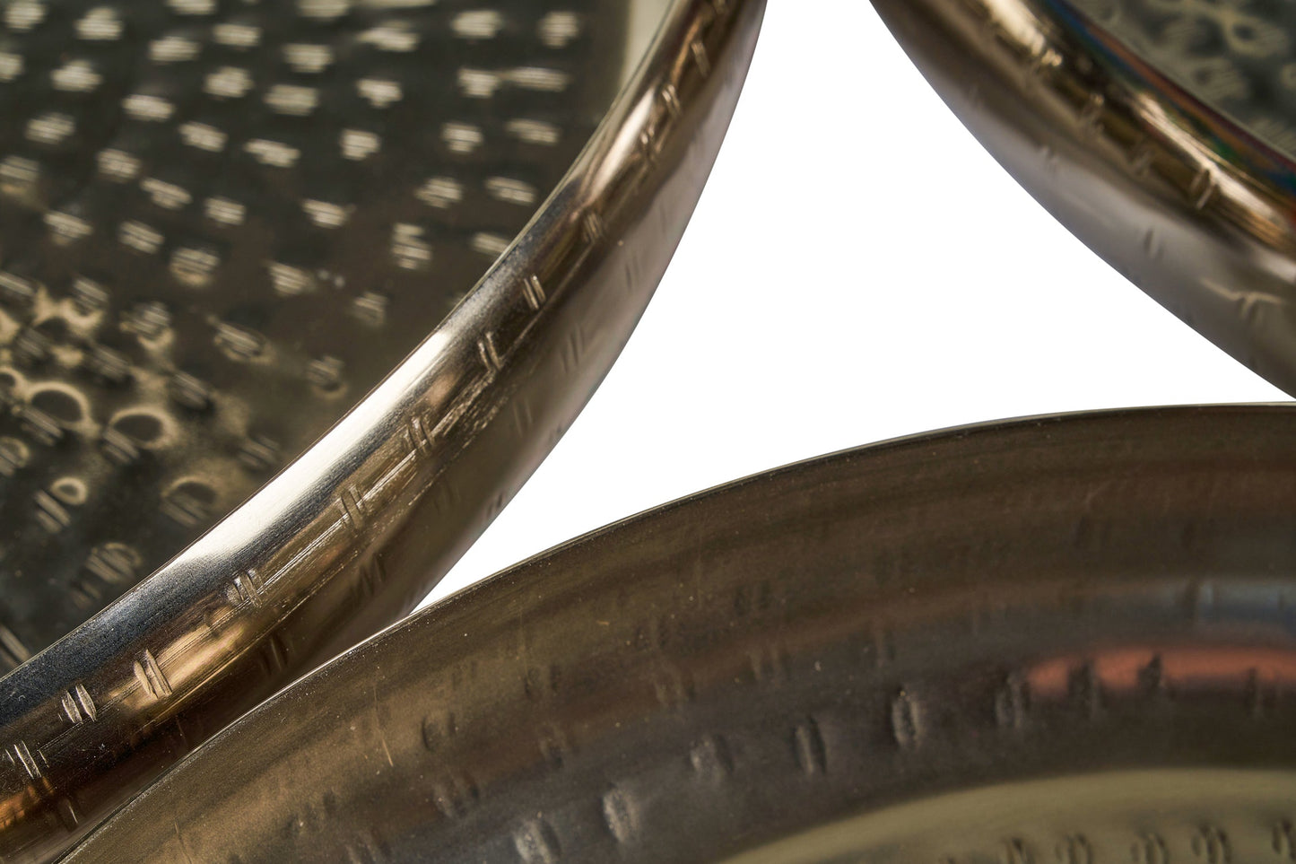 Vassoi rotondi set 1/3 metallo color acciaio