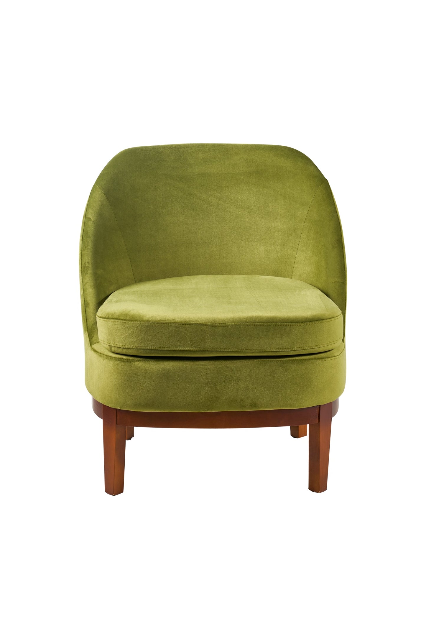 Isotta - poltrona con base in legno verde oliva