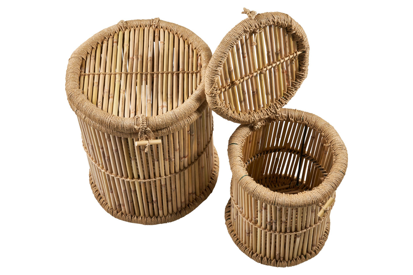 Ceste metallo set 1/2 rivestite in corda