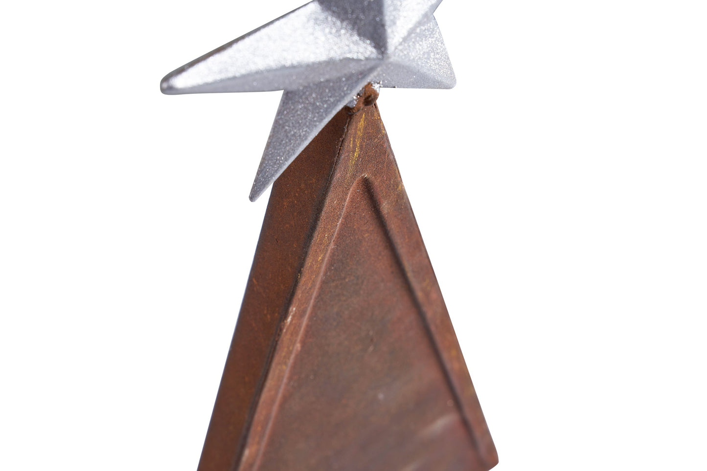 Merry - Alberello Stilizzato Da Appoggio Rustico Con Stella Arg