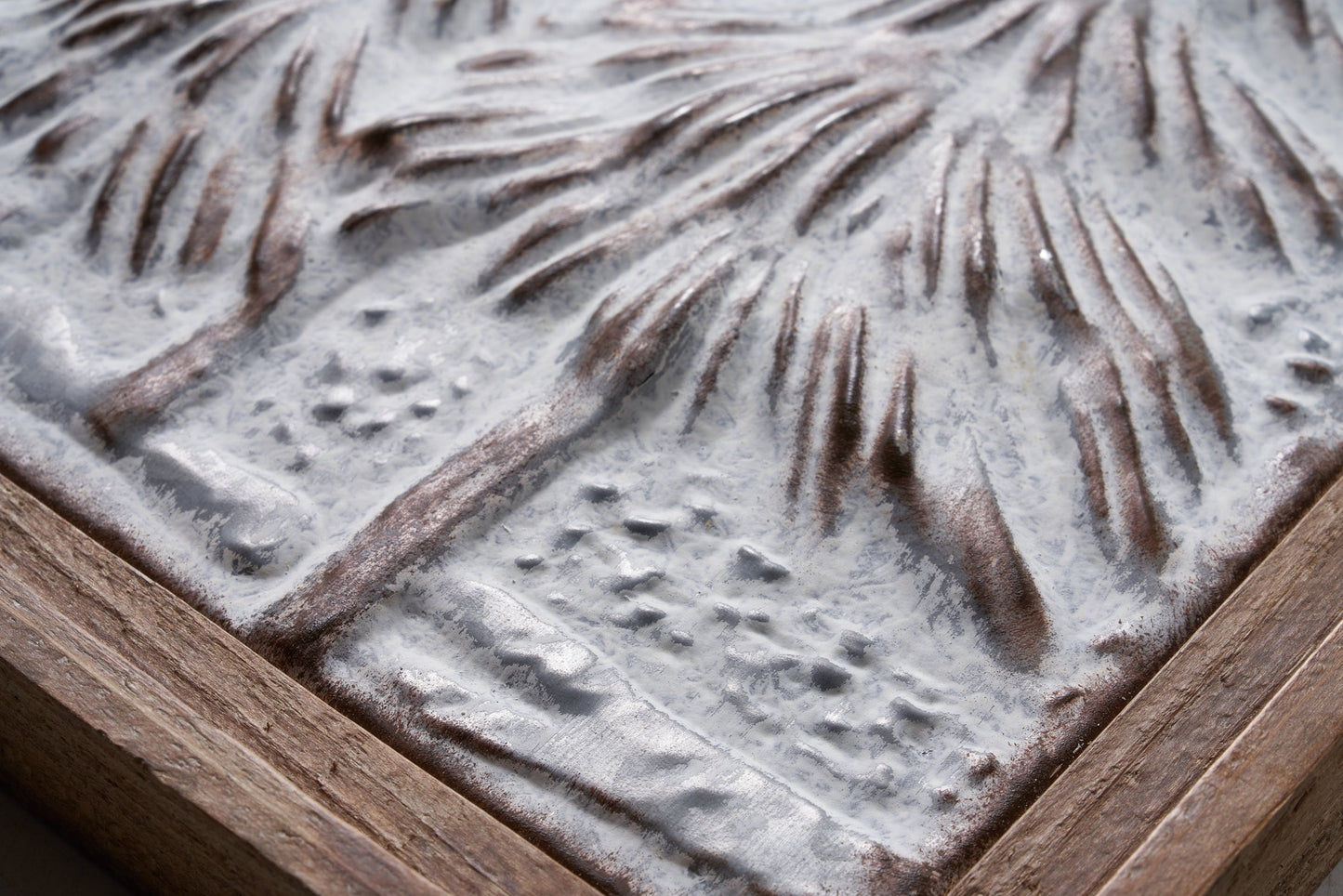 Merry - Quadretto Metallo Cornice Legno Bosco Innevato