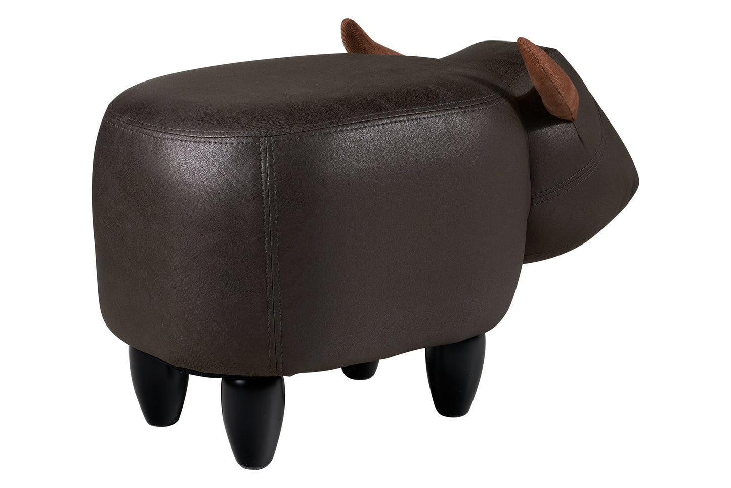 Puof toro imbottito in finta pelle - toro marrone