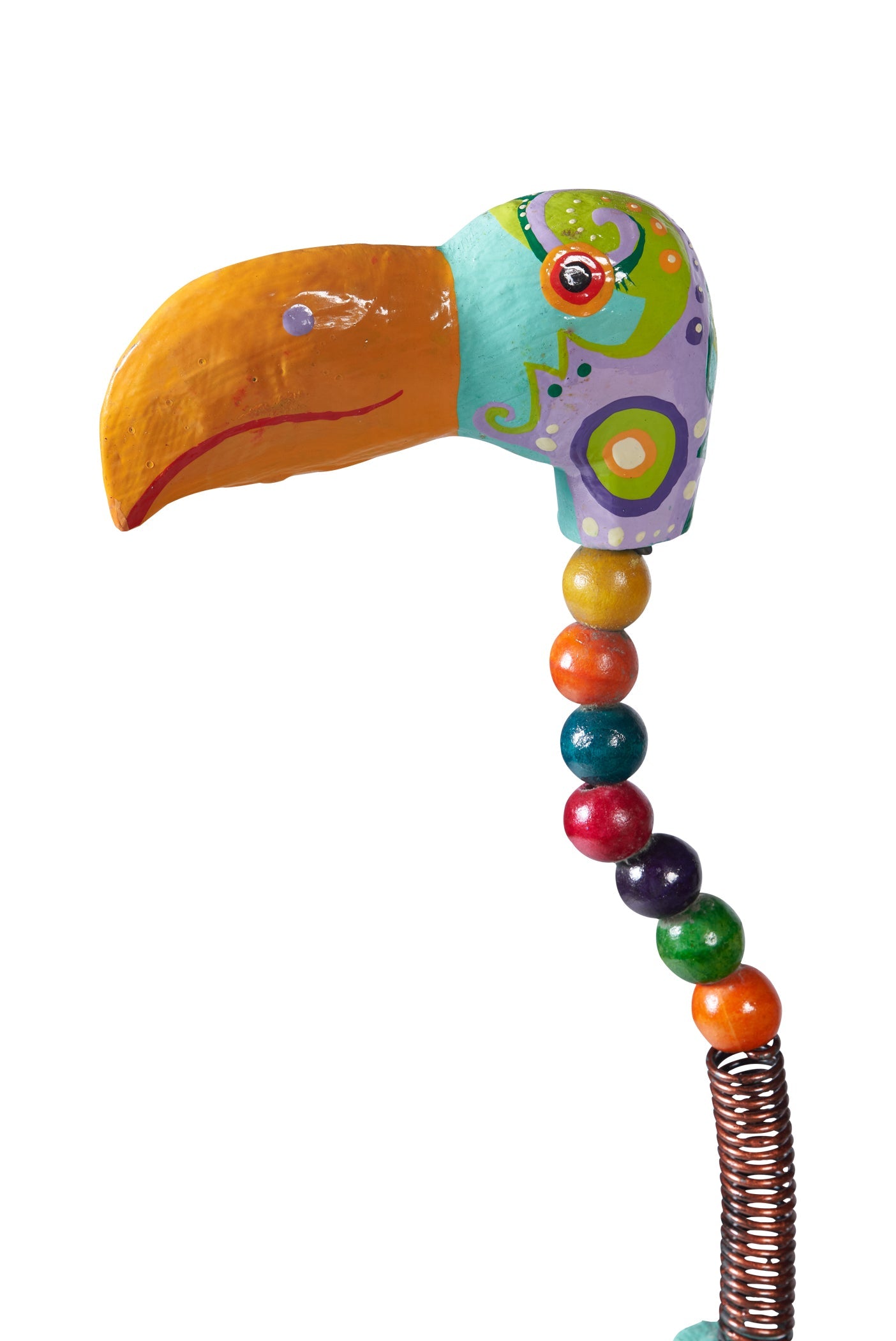 Fenicottero alto collo molleggiato colore in legno turchese