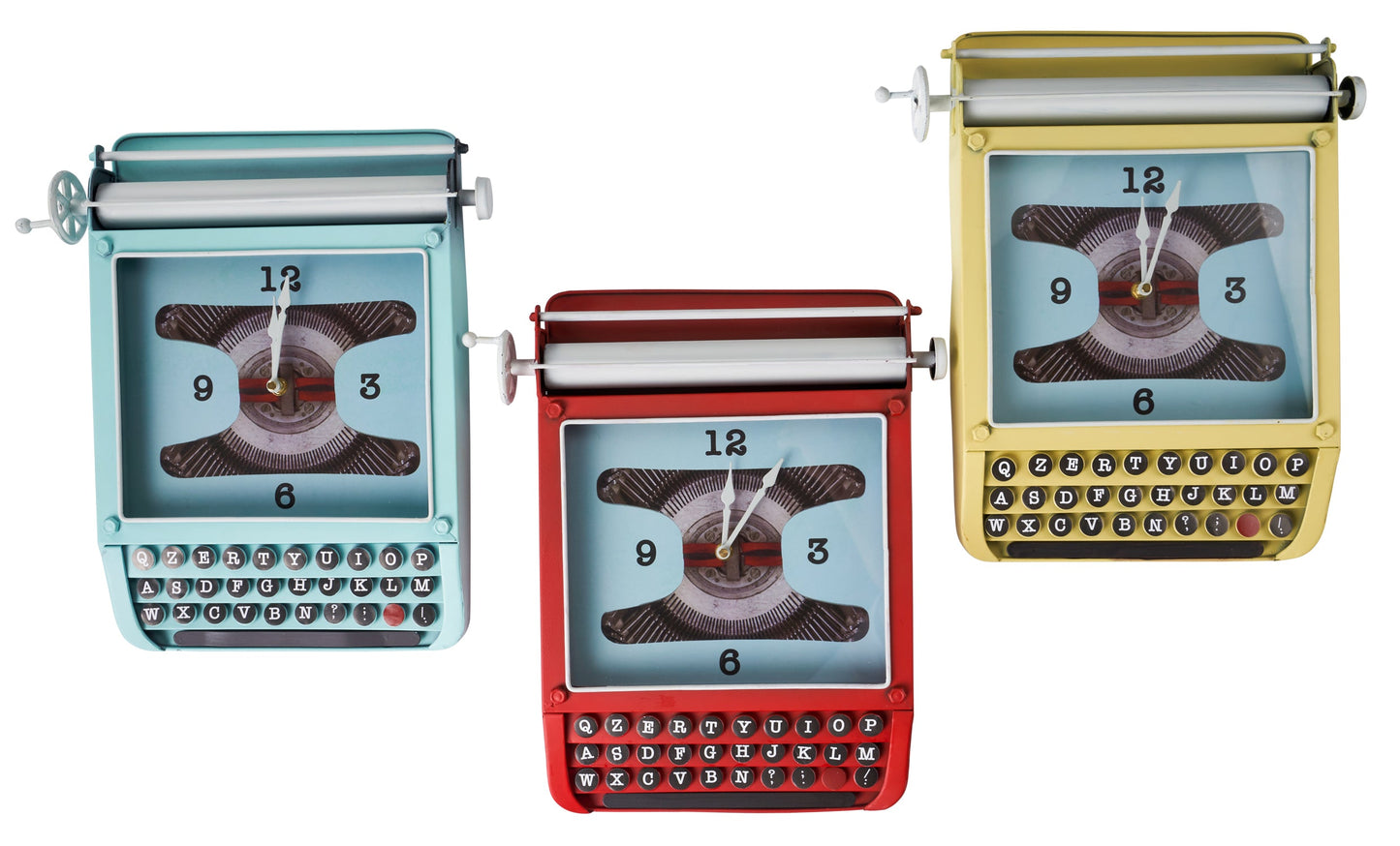 Orologio macchina da scrivere celeste