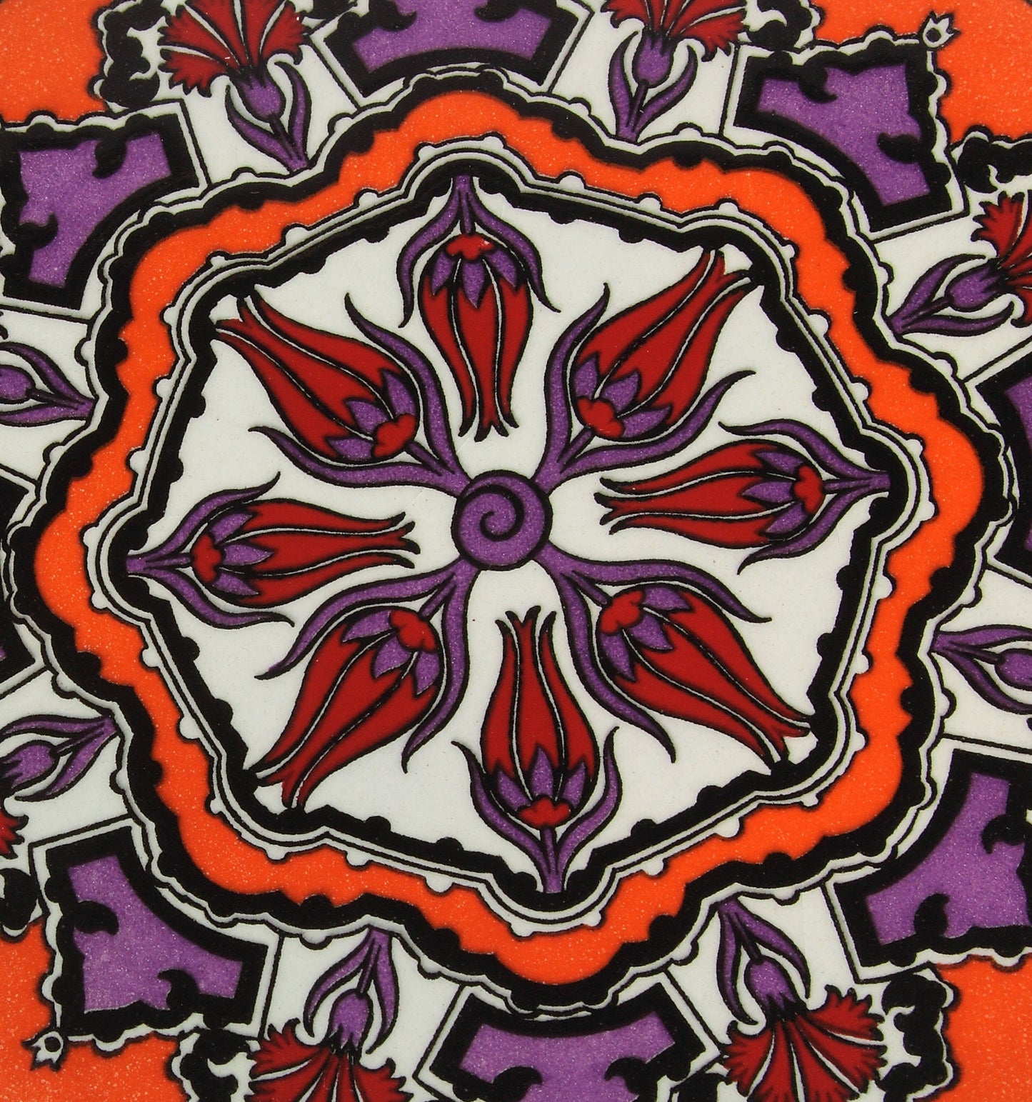 Sottopentola rotondo decoro a mano in ceramica