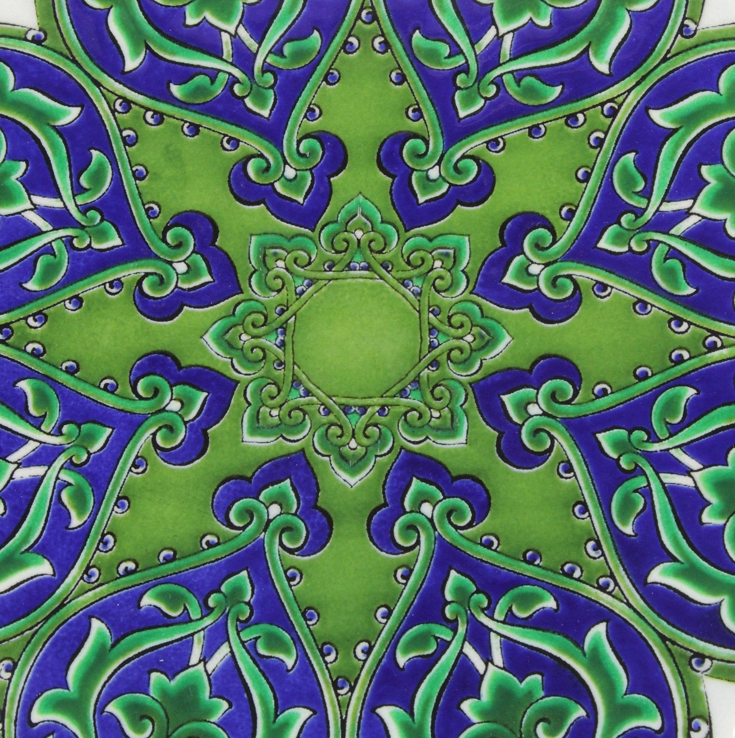 Sottopentola smerlato decoro a mano in ceramica