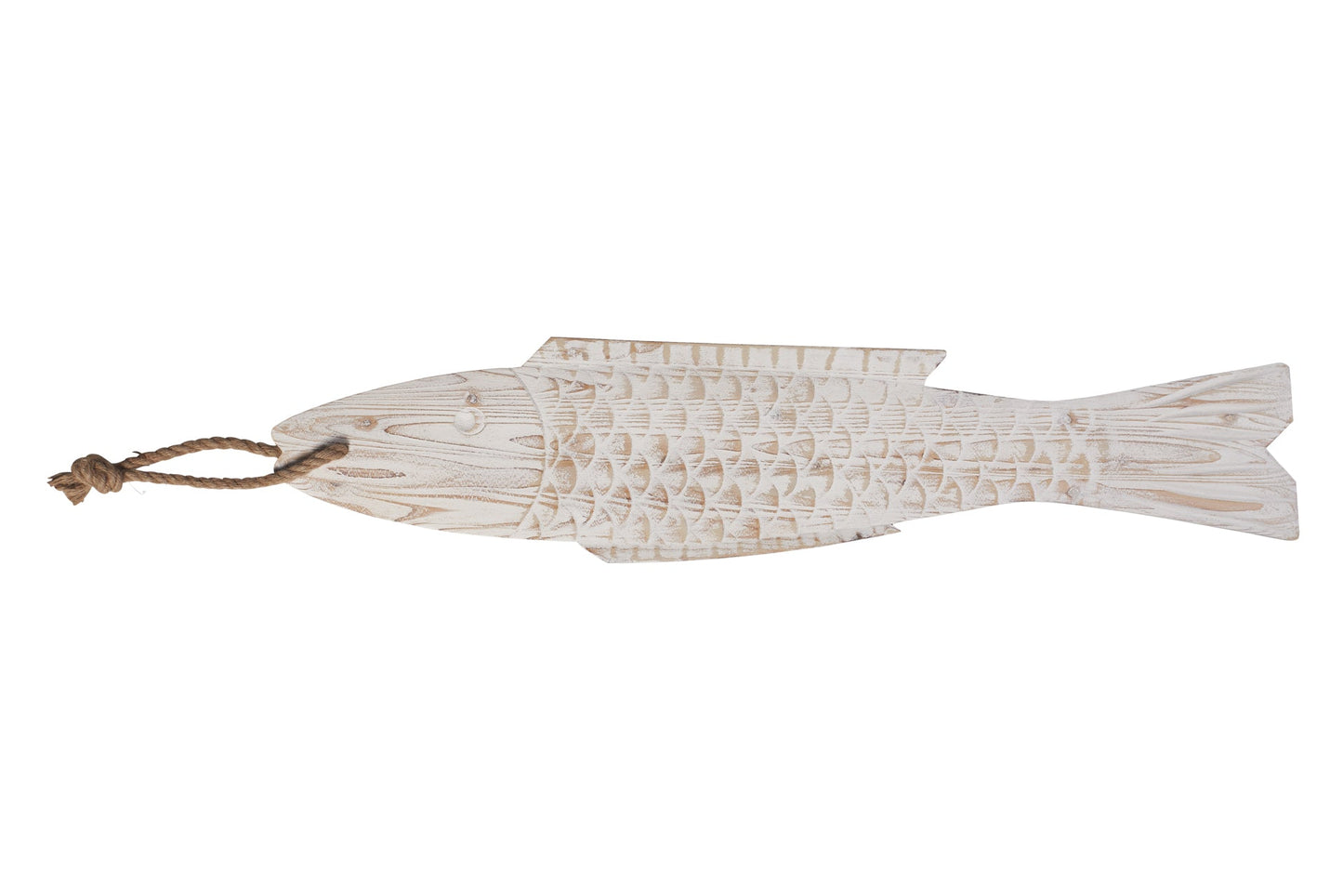 Pesce da appendere in legno bianco